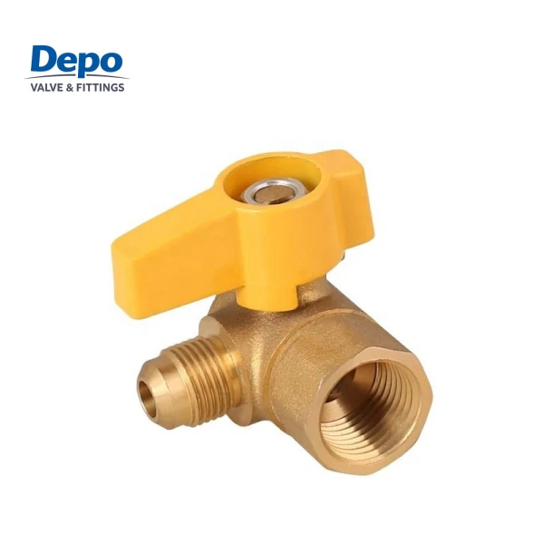 1/2" Female X 3/8" Flare Angle Brass Gas Ball Valve With T Handle