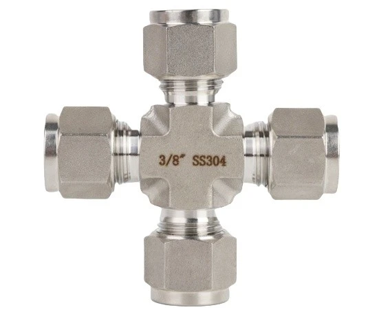 Stainless Steel Four-way Ferrule Fitting