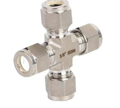 Stainless Steel Four-way Ferrule Fitting